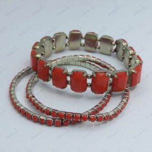دستبند زنانه الاستیکی سه عددی scarlet bijoux